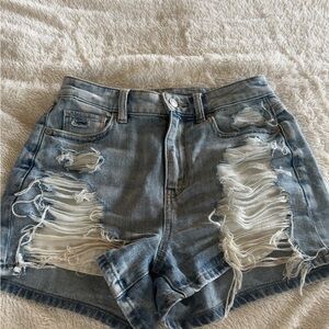 American Eagle Outfitters Ripped Blue Jean Shorts